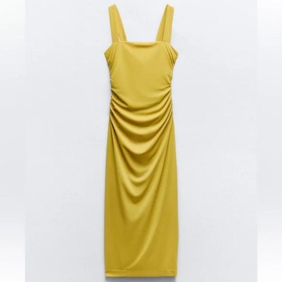 ZARA DRAPED OPEN BACK DRESS - Picture 1 of 4